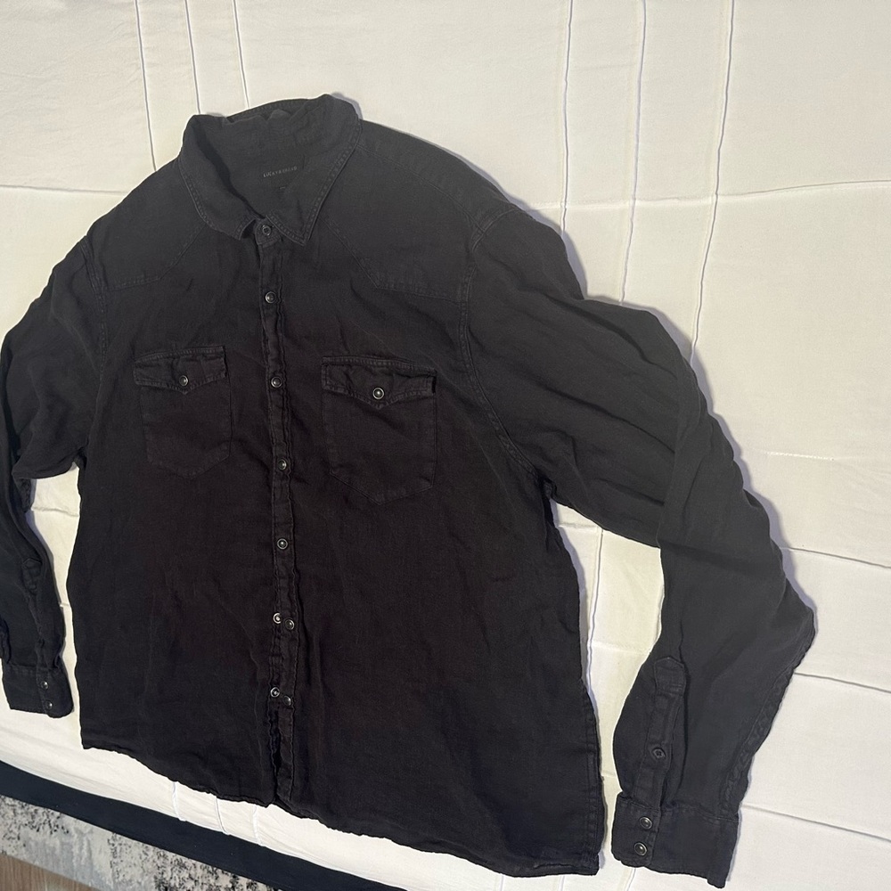 Lucky Brand Black Button-Up Shirt